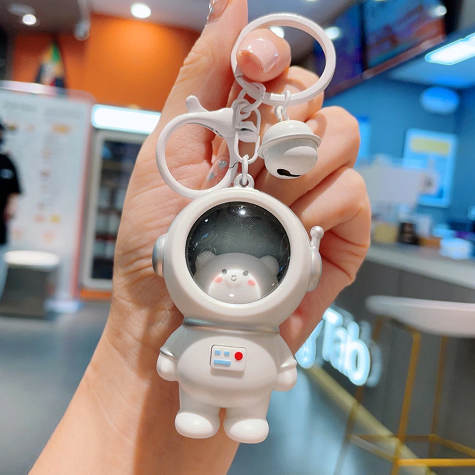 ZAKOL Cute Glowing Night Light Astronaut Cat Schoolbag Keychains