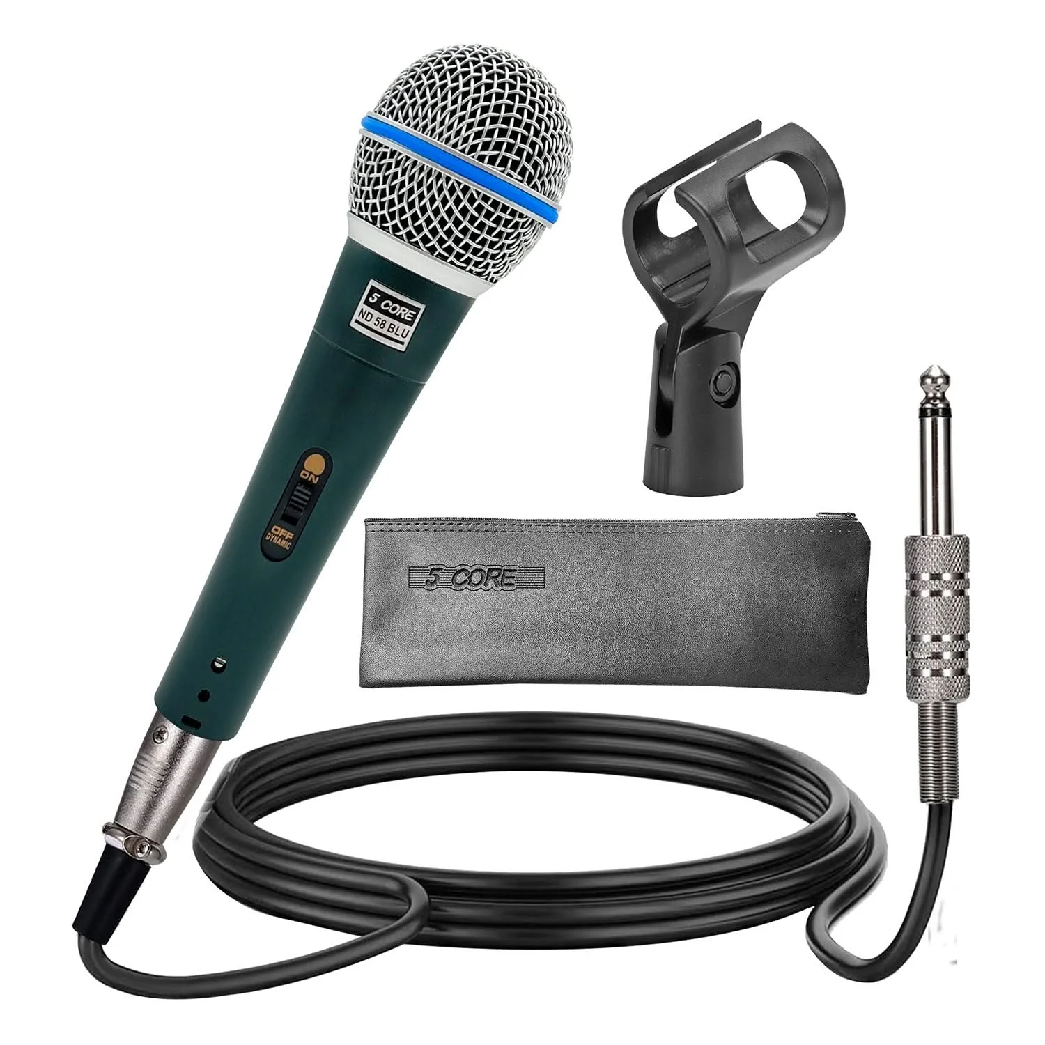 

5 Core XLR Microphone Dynamic Mic Karaoke Singing Studio Microfono Handheld Mics ND 58 BLU