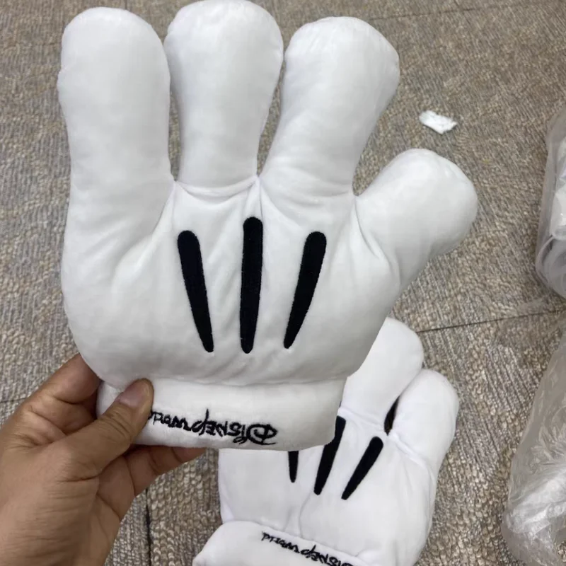 Disney Mickey Mouse Plush Gloves Big Paw Funny Gloves Cosplay Mickey White Gloves Performance Toy