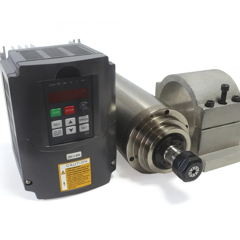 DE ship 3KW motore mandrino raffreddato ad acqua ER20 24000 giri/min 4 cuscinetti e 3kw VFD 220V Inverter 4HP e morsetto 100mm per fresatura Router