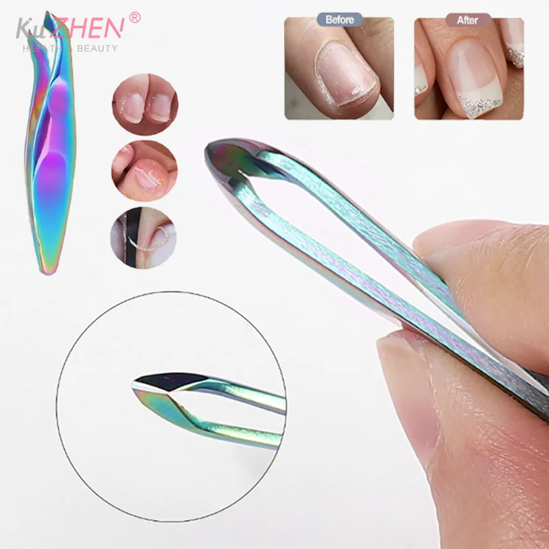 1 قطعة بشرة الأظافر الملونة القراص المقص الملونة مقص ذو طيات مزيل الجلد الميت واضح مسمار أداة فنية أدوات إزالة الجلد الميت