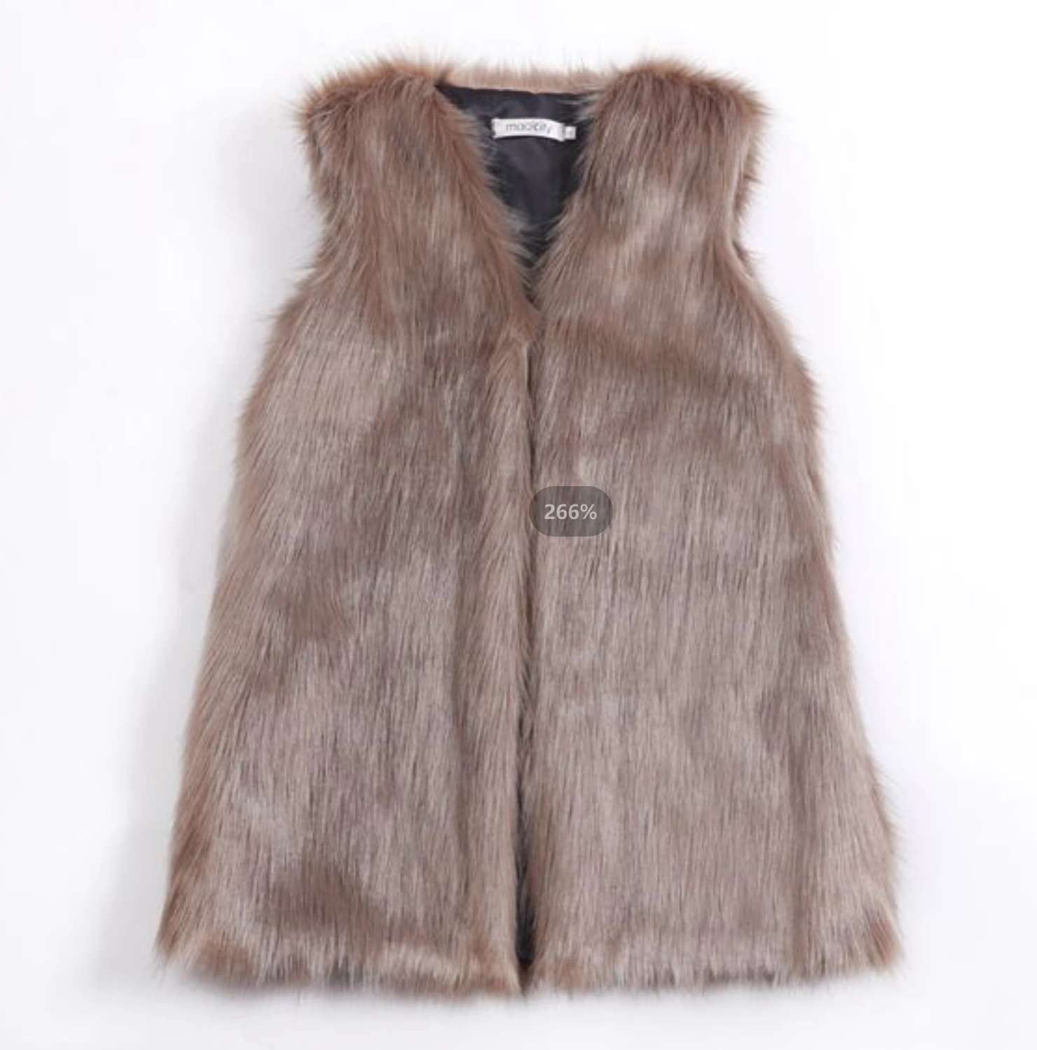 Gilet sans manches en fausse fourrure pour femme, veste longue torche, grande taille, lapin, nouveau, 600