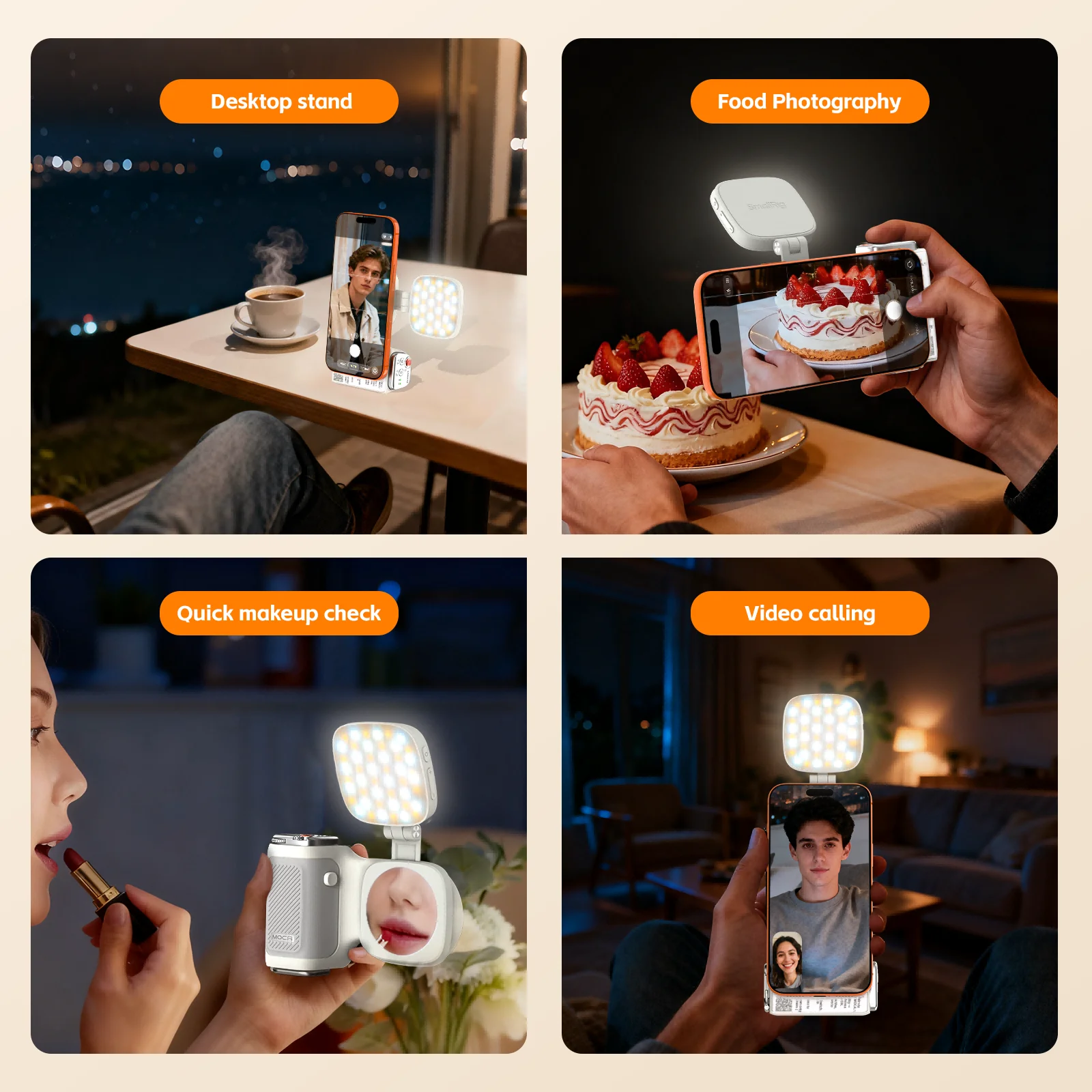 COMITOK MOCA iPhone Wireless Selfie Booster, mit Focus Lock/DSLR-Auslöser, wiederaufladbare Fernbedienung + optionaler Spiegel/Fülllicht – Detail 11
