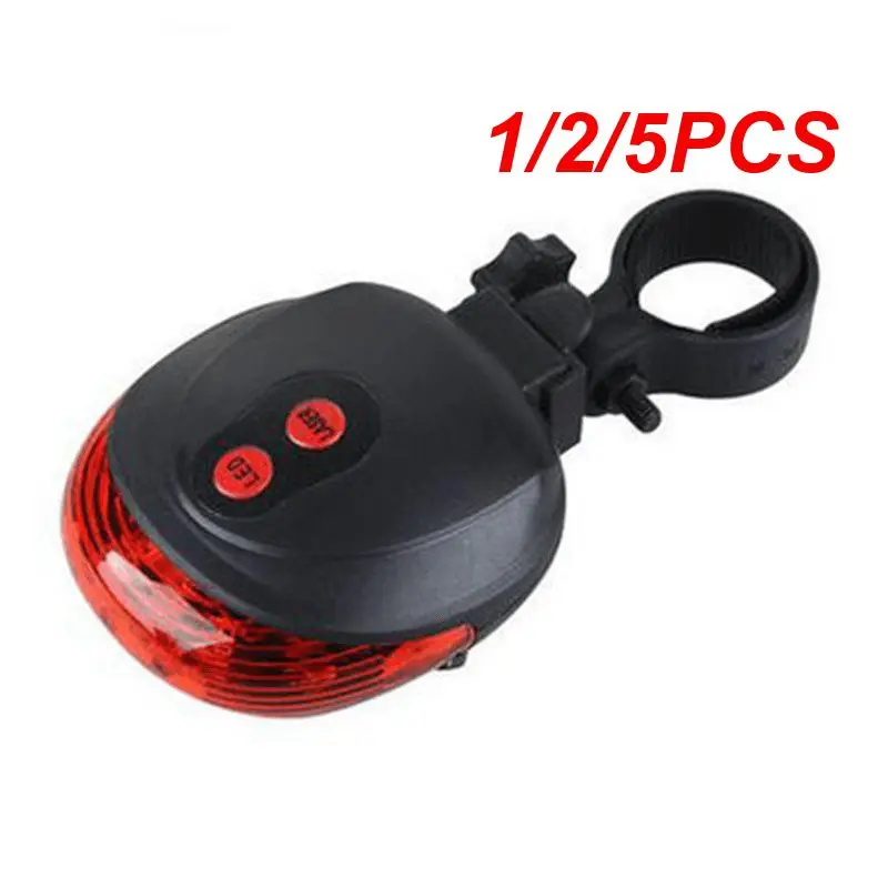 1/2/5PCS Bike Lights Waterproof Cycling Taillight Safety Warning Taillight MTB Bike Rear Tail Lights 2 Lasers 5 LED