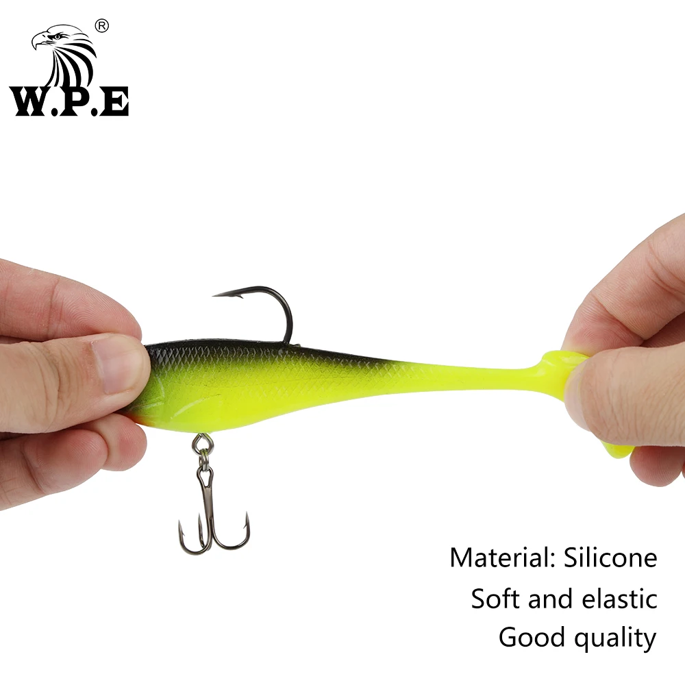 W.P.E Soft Lure 8cm/10cm/12cm/14cm 16g-38g Lead Head Fishing Bait Fake Bait Silicone Lure Soft Wobblers Fishing Tackle Pesca