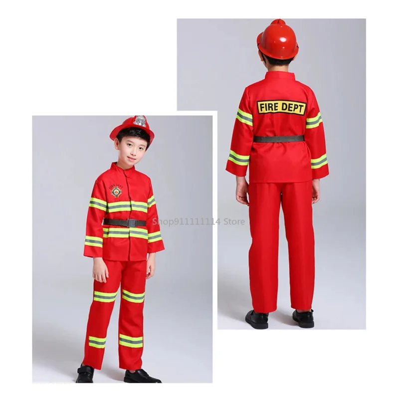 Fireman Kids Uniform Car Tent Sam Cosplay Children Luxury Firefighter Water Gun Toys Props Set Boy Girl Halloween Costume Gift R