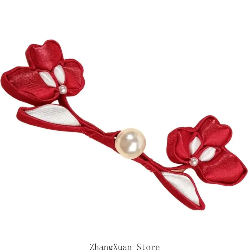 Nähknopf für traditionelle Outfits, handgefertigtes Blumenzweig-Qipao-Detail für DIY-Kleidungsreparaturen und – Detail 8