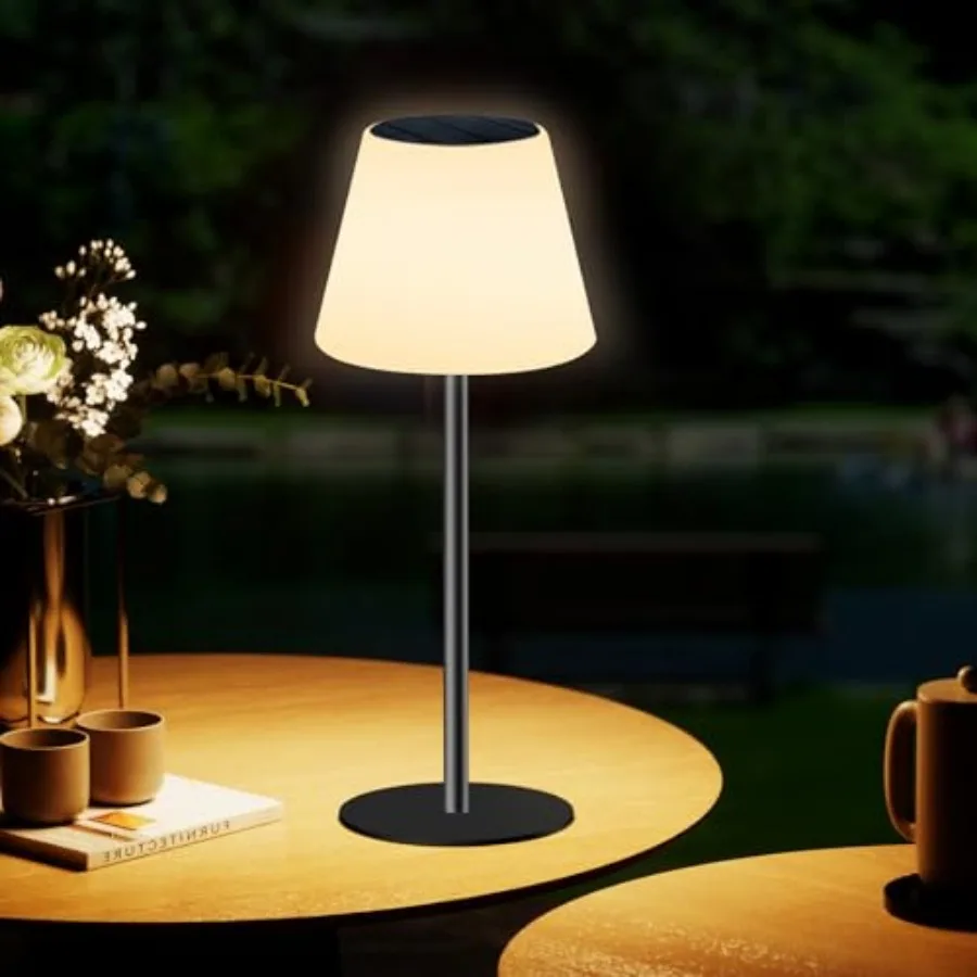 

Solar Table Lamp Rechargeable Outdoor Solar Lamps with Light SensorBattery Operated Outdoor Lamps for Patio Waterproof Dimmable