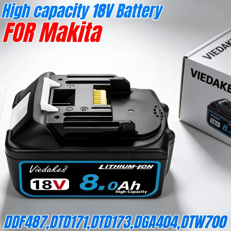 

Новая аккумуляторная батарея 18В 8.0Ач для дрелей Makita DGA404, DTW700, DHR202, DJV182, DDF487, для электроинструментов Makita