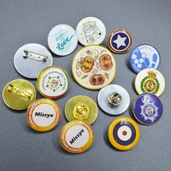 Miss Ye custom 50pcs/lot epoxy domed pins personalized metal badges lapel pins Cultural and creative souvenirs pines mochila