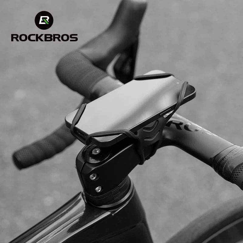 ROCKBROS Mobile Phone Holder Silicone Quick Release Navigation Bracket Road Bike Bicycle Driving Mobile Phone Holder