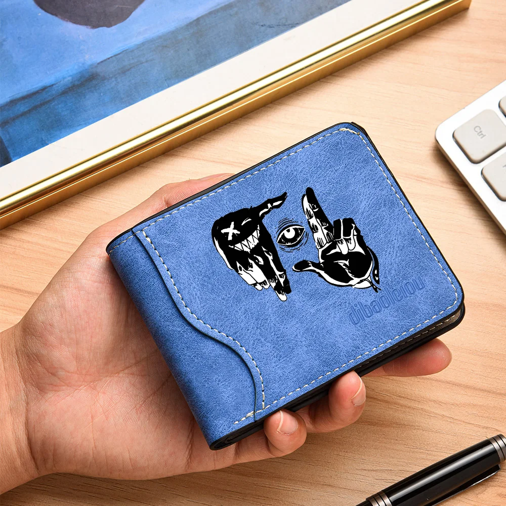 Men's Casual Printed Money Bag - Portable Multi-card Slot Credit Card Holder - Compact, Ultra-thin, Mini, Short Wallet