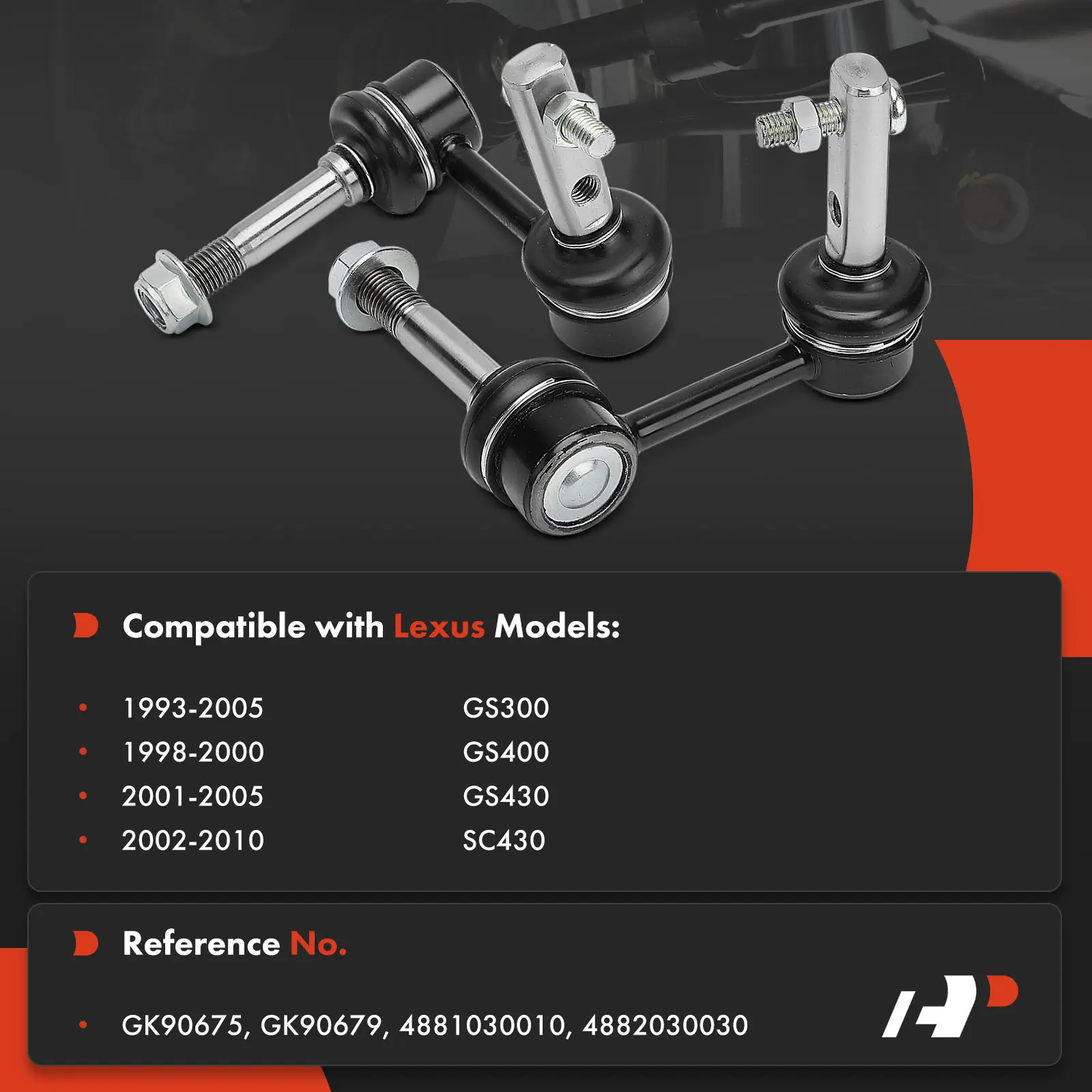 A-Premium 2x Front Left & Right Sway Bar Link for Lexus GS300 1993-2005 GS400 1998-2000 GS430 2001-2005 SC430 2002-2010