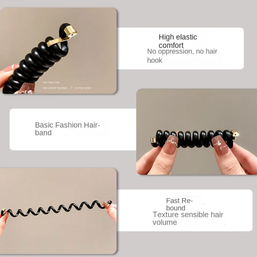 Cute Plastic Telephone Line Hair Ties Elastic 9 Colors Hair Rope Hair Accessories DIY Hair Bundle Girls Women