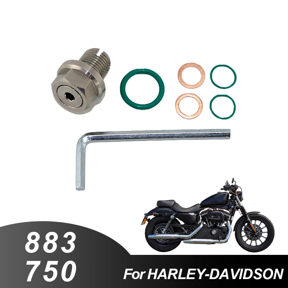 Oil Drain Plug Stainless Steel Self Tapping Oil Pan Thread Repair Kit with O-Ring For Harley 883 Flagship Gliding 750