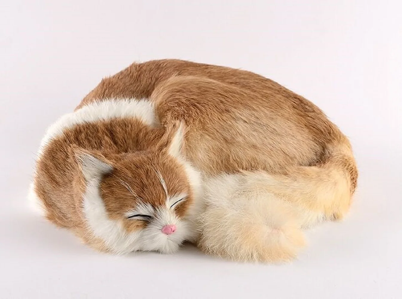 

new simulation yellow cat model plastic&fur big sleeping cat toy home decoration gift about 29x31x10cm t2999