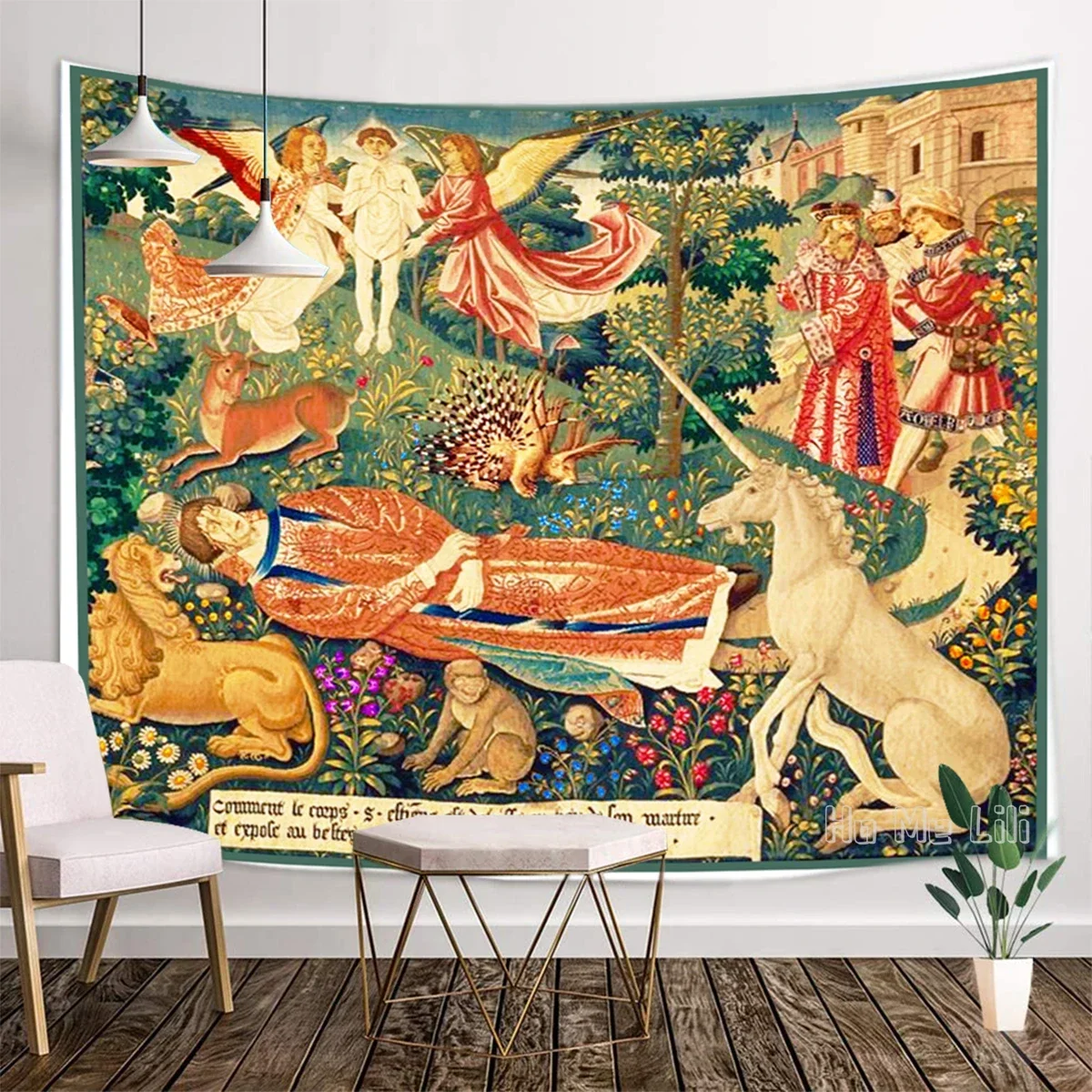 Renaissance Religion Classical Art Medieval Court In Paris Painting Design Tapestry Wall Hanging Art Home Decoration