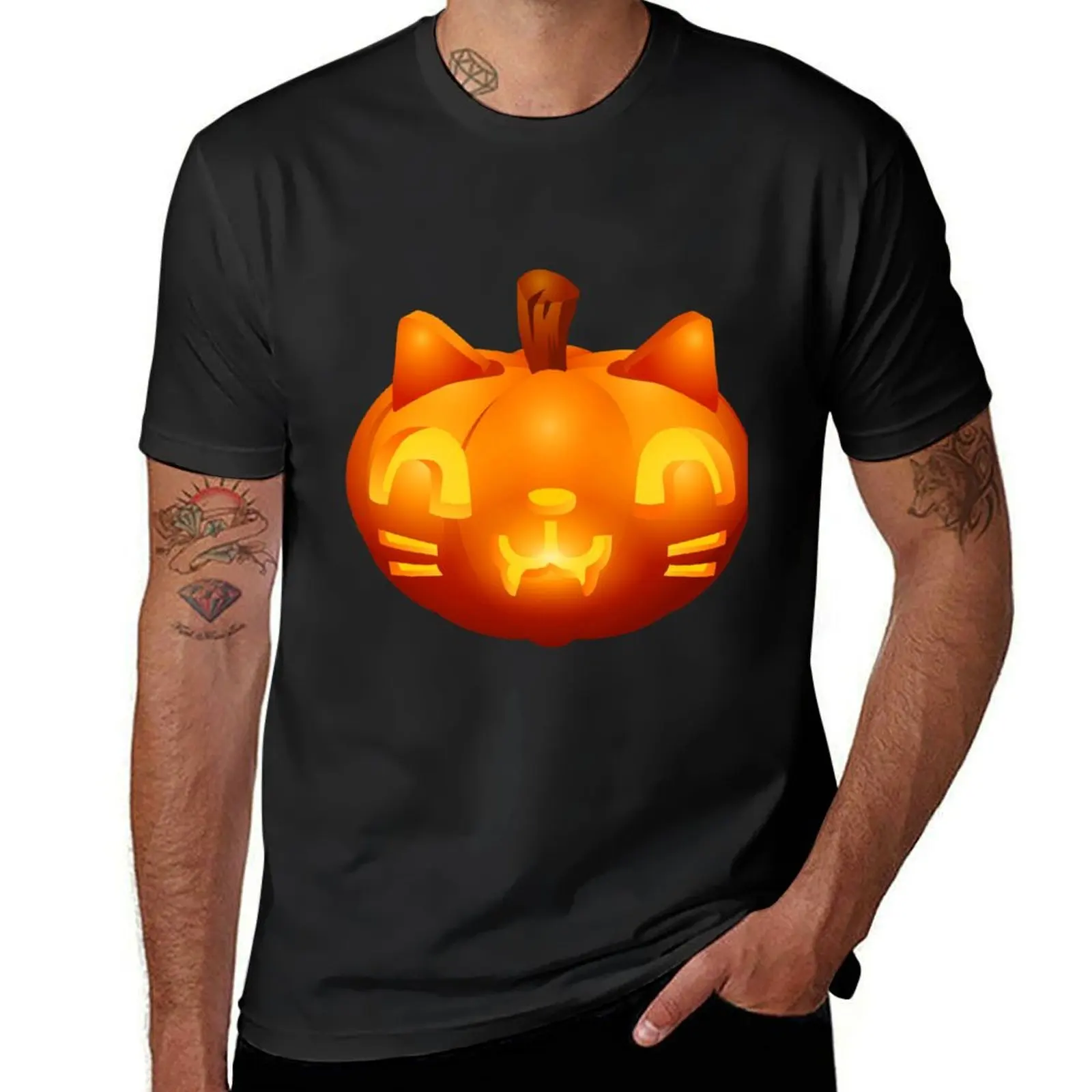 

Halloween Scary Evil Pumpkin Funny Pumpkin Head T-Shirt vintage clothes men t shirts