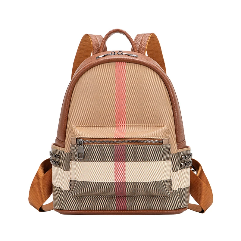 2025 nuovo zaino scozzese da donna, zaino alla moda e casual di grande capacità per viaggi, zaino da studente