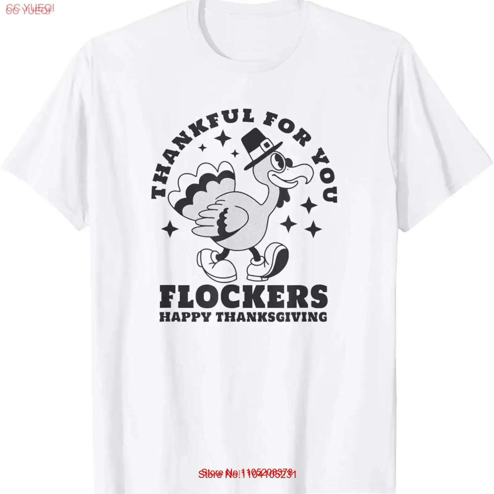 

Thankful For You Flockers Thanksiving Friendsgiving T Shirt vintage Washed Versatile designer clothes Slightly streetwear