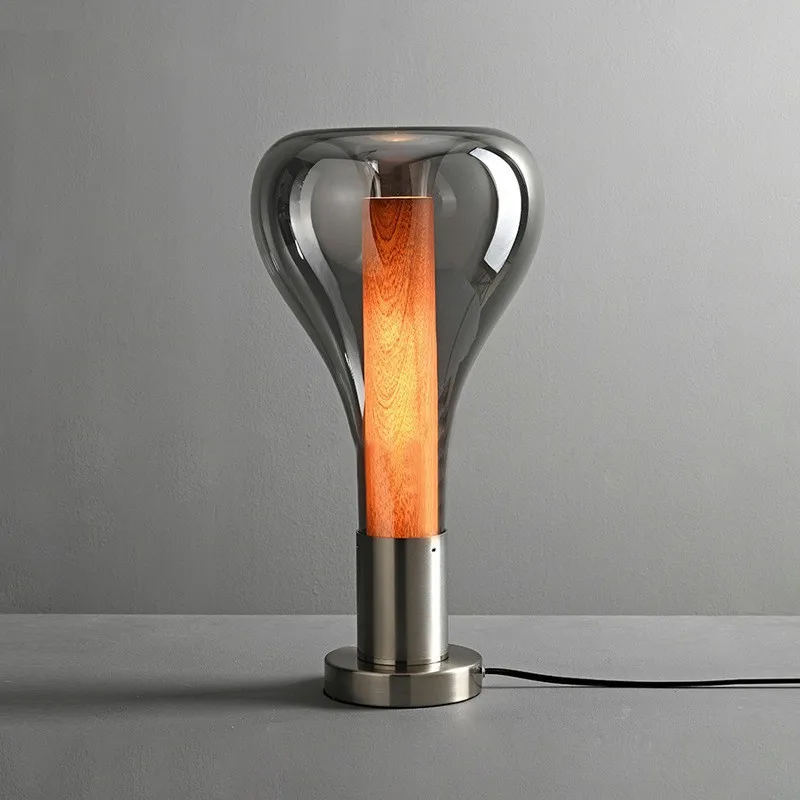 

Modern simple glass table lamp Nordic fashion creative designer model room living room bedroom bedside art