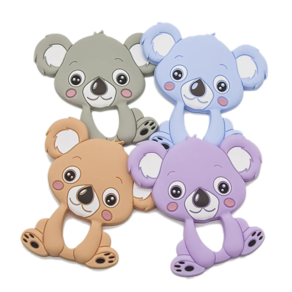 

Cute-Idea 1pc Silicone Koala Animal Cartoon Teether Chewable Pendant Accessories Pacifier Chain Food Grade Baby Product Toy