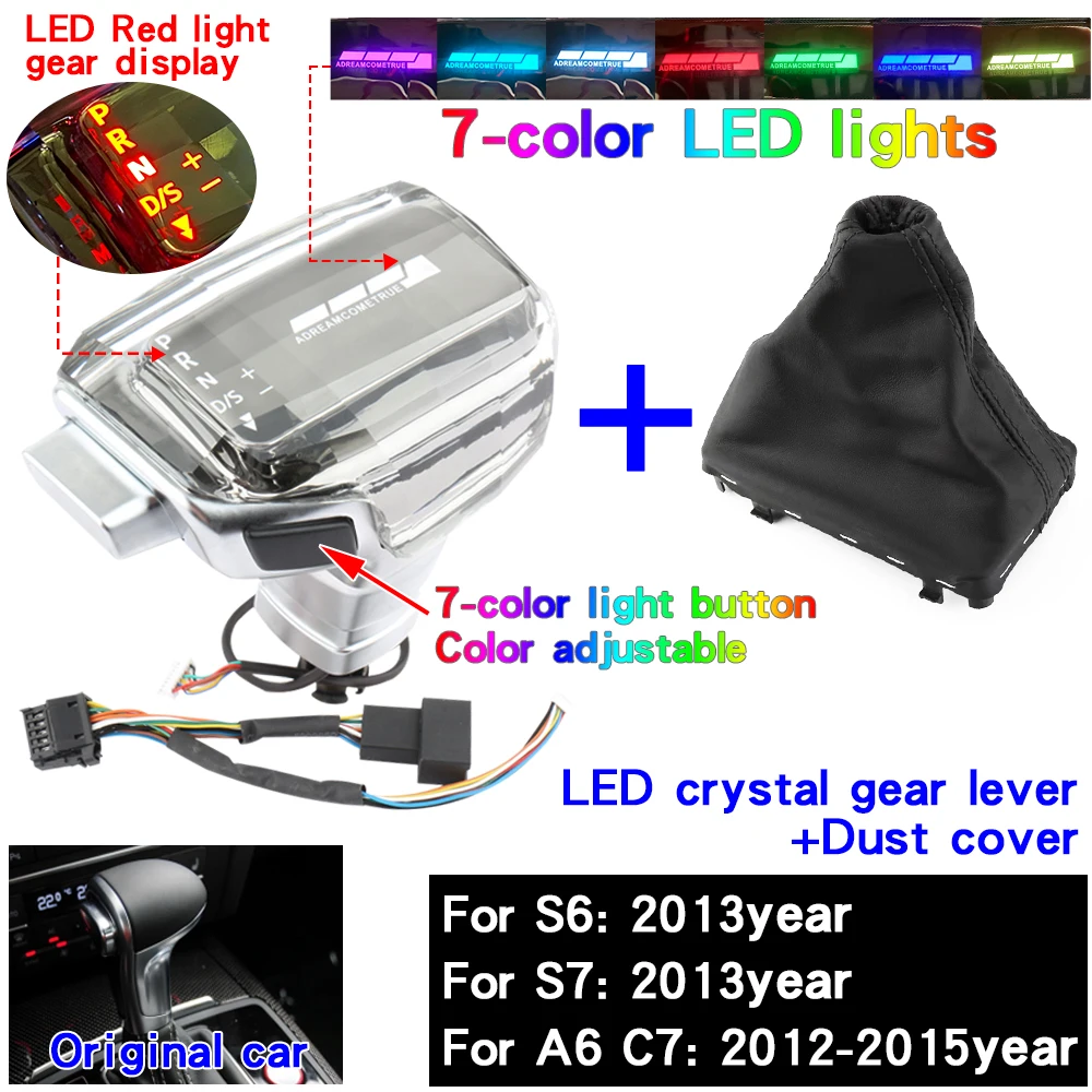 Led versnellingspookknop, schakelhendel, versnellingspook, versnellingshendel, auto-accessoires voor Audi A4 B8 A6 C6 C7 A7 S7 S6 Q7 Q5 8R A5 S5