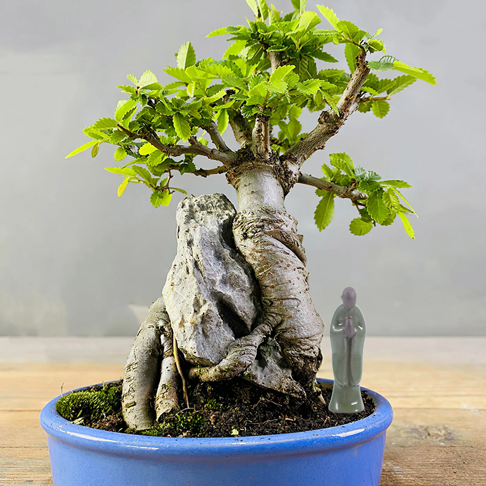 Ceramic Zen Monk Figure Small Home Decor Statue for Bonsai Rockery Desktop Table Shelf Garden Tranquility Feng Shui Buddha