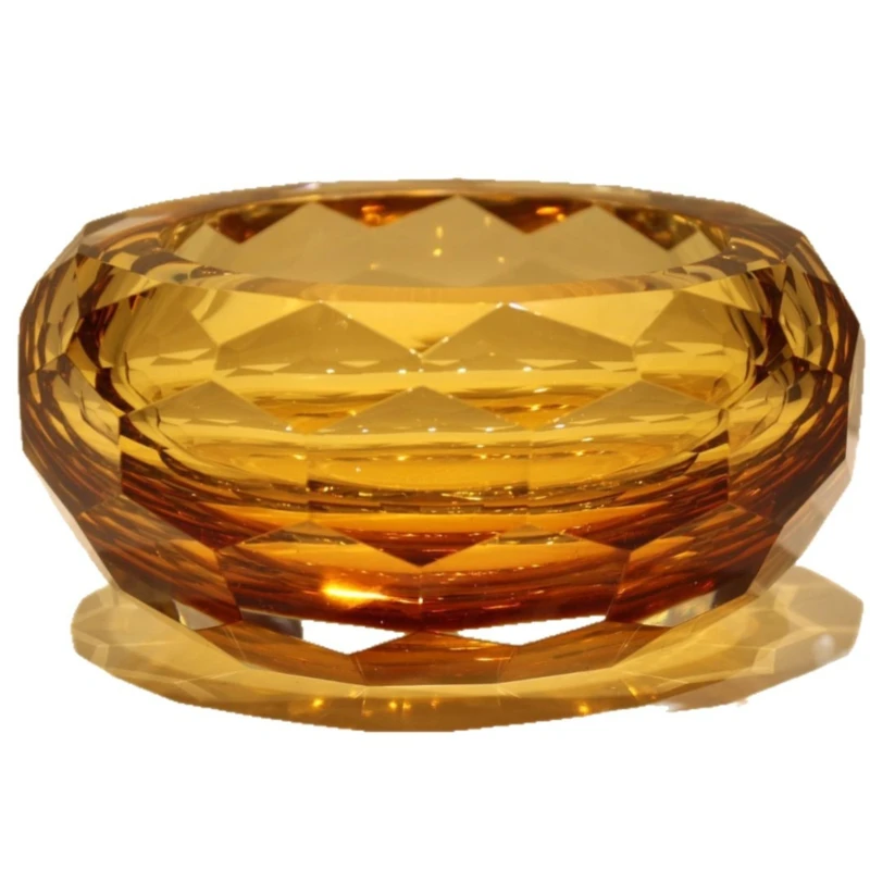 Light luxury creative crystal glazed glass candy plate, living room ornament, home coffee table irregular