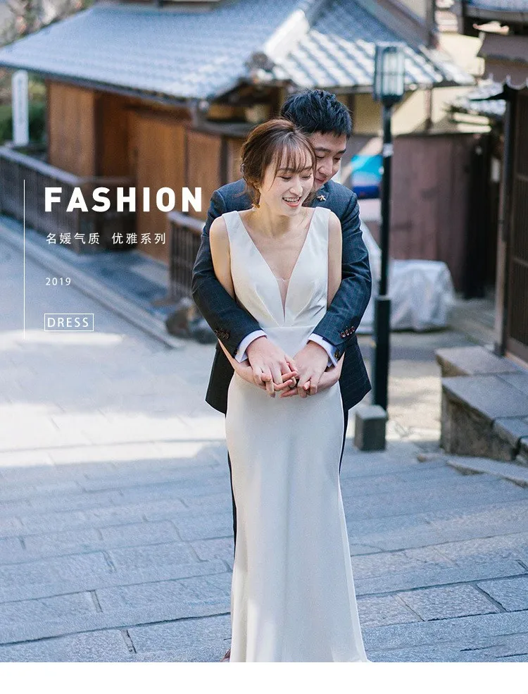 French Lace Light Wedding Dress Bride Simple Niche Tube Top Forest Style Retro Going Out Yarn Super Fairy Tail Welcome Dress