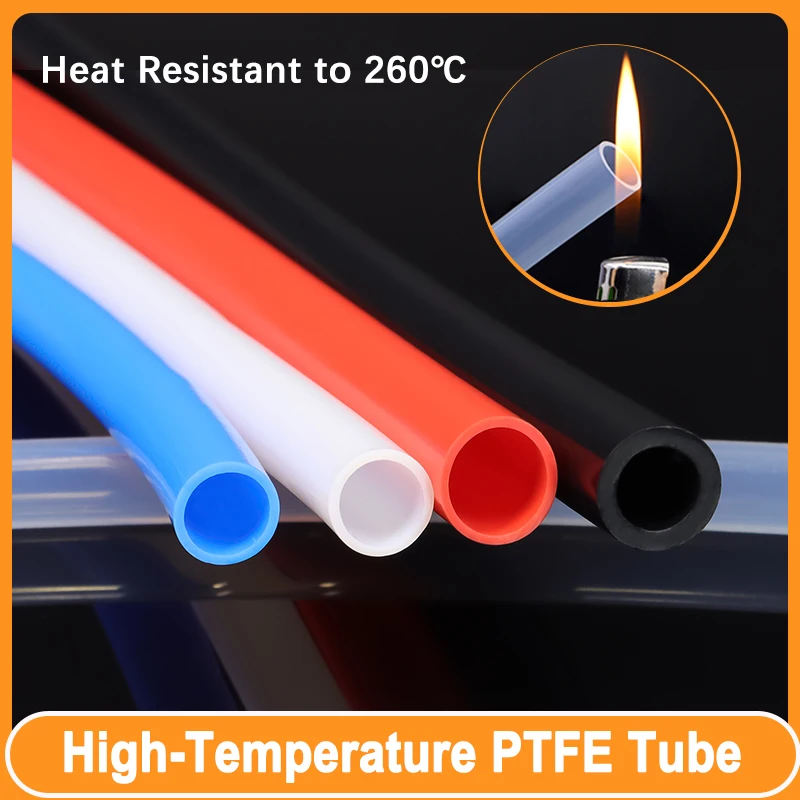 Diameter 1/2/2.5/3/4/5/6/7/8/10mm PTFE & FEP Tube High Temperature Oil Resistant Pipe 600V For 3D Printer Connector Accessories