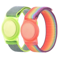 Kids Wristband For Apple AirTags Nylon Bracelet Watch Band with Protective Cover Holder Sleeve Case For Airtag Strap Accessories