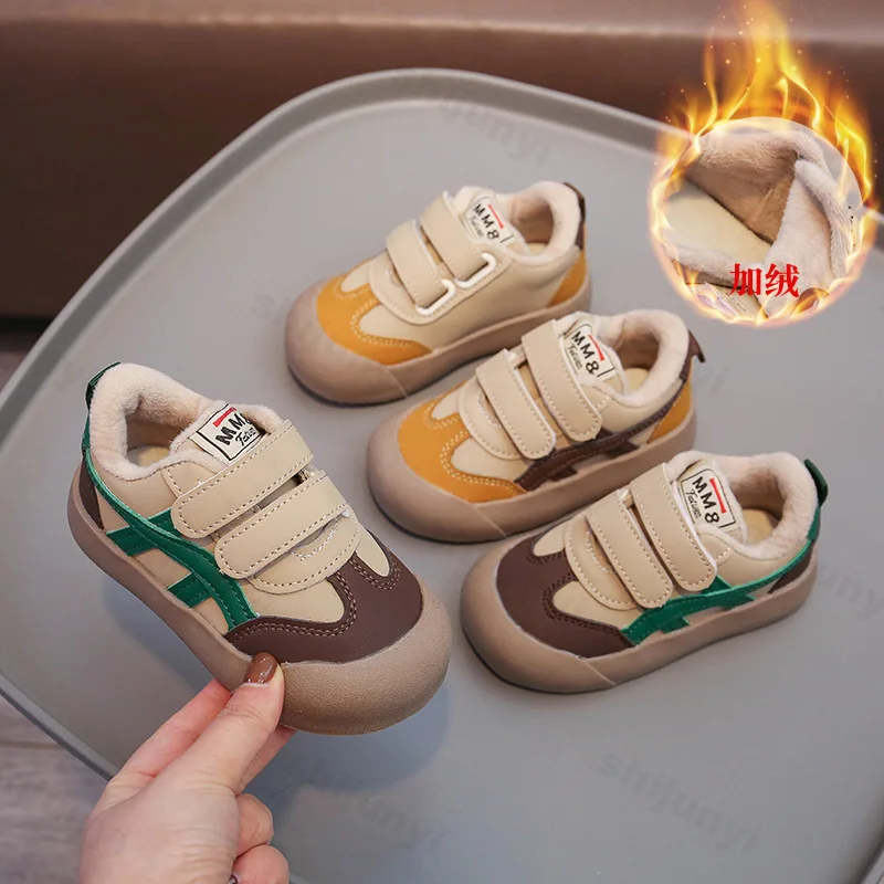 

Зимние детские повседневные кроссовки 2025 года, спортивная обувь для девочек и мальчиков, модная детская повседневная обувь на мягкой подошве, хлопковая обувь для малышей