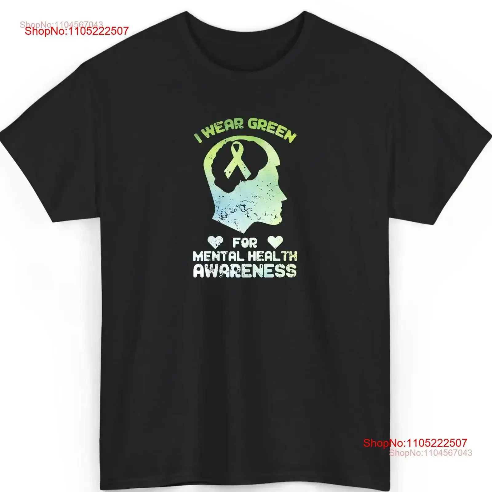 

Футболка с информацией о психическом здоровье, которую я ношу зеленую ленту с поддержкой здоровья, винтажная стираная удобная домашняя растянутая повседневная футболка