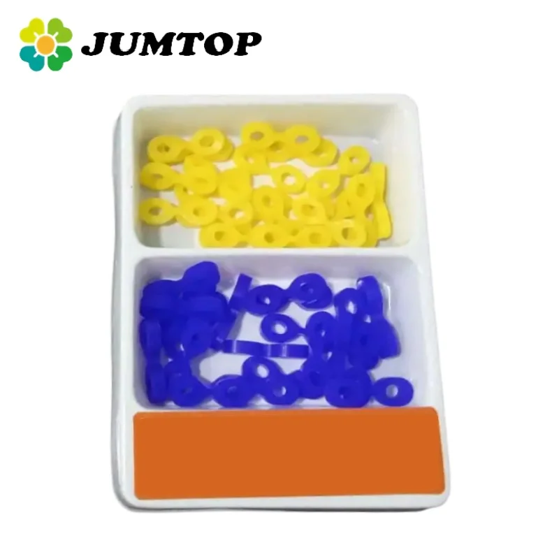 JUMTOP 40Pcs Dental Elastic Rubber Fixing Wedges Tooth Seperator Flexible Interdental Wedge Matrix Matrices Dam