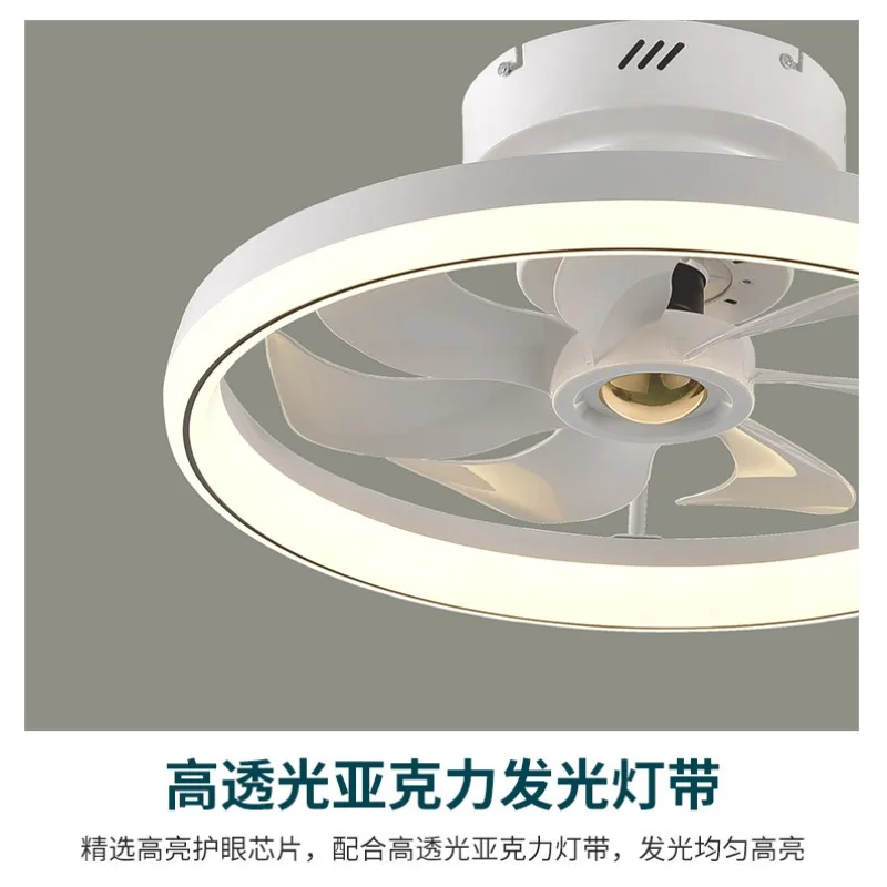 مصباح مروحة سقف لغرفة النوم من الأكريليك بسيط وذكي، وغرفة المعيشة وغرفة الدراسة، ومروحة سقف LED كتم الصوت وجهاز تحكم عن بعد #5