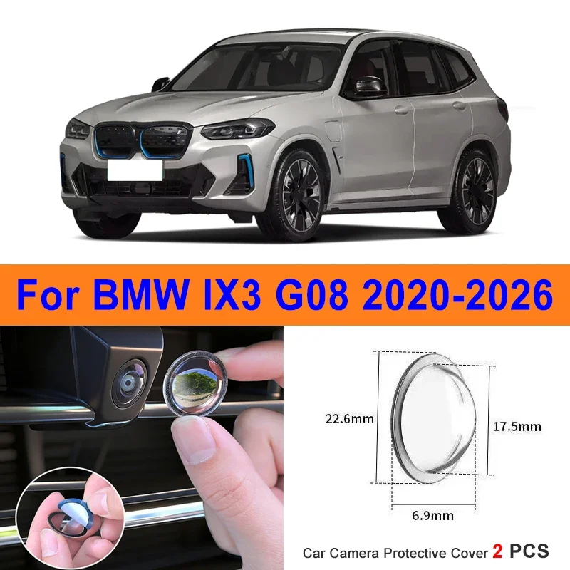 

360 Reverse Image Car Camera Cover Anti-Scratch PC Lens Protector Stickers For BMW IX3 G08 2020-2026 2Pcs