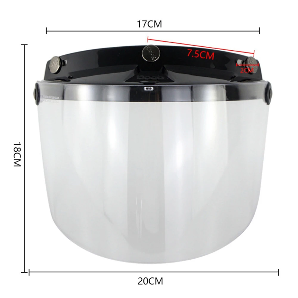 Motorcycle Helmet 3-Button Lens Flip-Up Anti-Glare Helmet Accessories Open-Face Helmet Pc Visor for Motorcycle Helmets