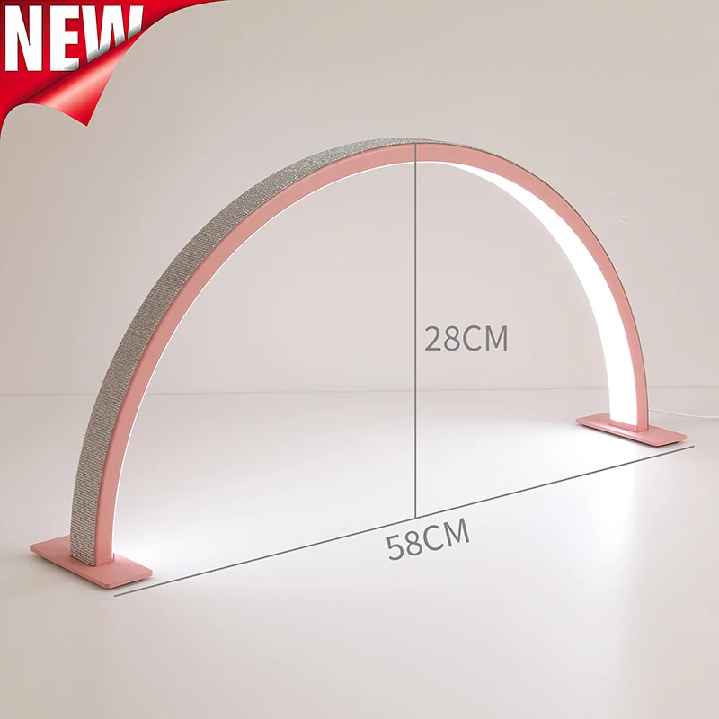 48W Halve Maan Lamp Voor Nagel Bureau Dimbaar 3000K-6000K Make-Up Manicure Schoonheidssalon Touch schakelaar LED Licht Halve Maan Nagellamp