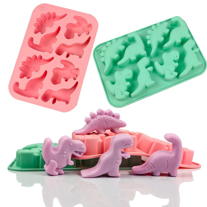 

8 Cavities Multi Dinosaur Shaped Silicone Mold DIY Chocolate Cookies Cake Mold Soap Candy Fondant Making Tool Baking Accessories