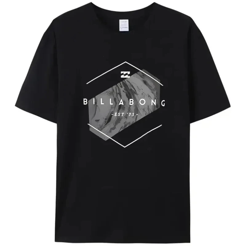 Men's Summer Billa Bong T-Shirt Amazing Quality Top Black Beach Waves Retro Casual Hip Hop Tees Men Clothing  Pro Choice