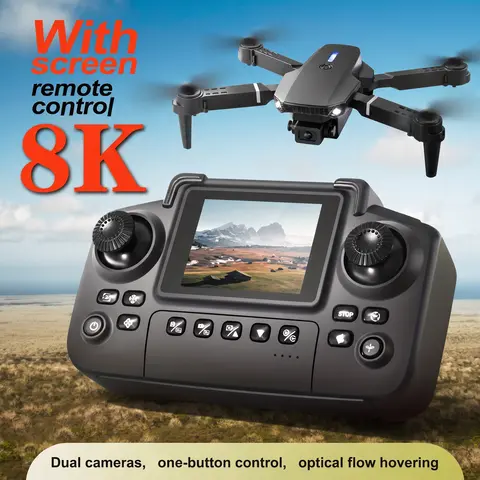 O Drone Dobrável E88PRO MAX 2026 Atualizado Apresenta Câmeras Duplas, Baterias Extras, Tela 8K para Controle Remoto e Função de Retorno Automático com Um Clique. Adequado para iniciantes, é um presente ideal para o Dia da Independência ou para feriados.