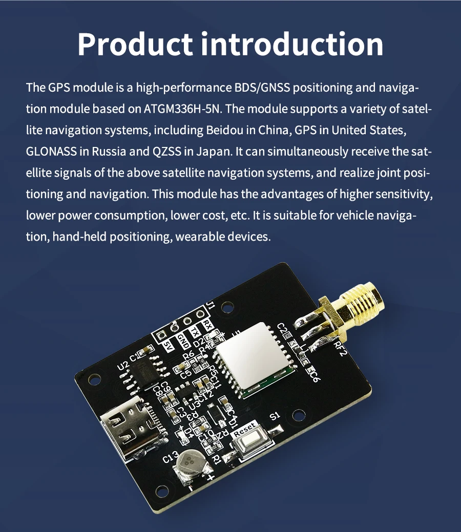 Yahboom GPS-Modul-Empfänger mit Antenne, hohe Empfindlichkeit, Navigation, Satellitenpositionierung für Drohnen, ROS-Roboter, Elektronik-Kit – Detail 6