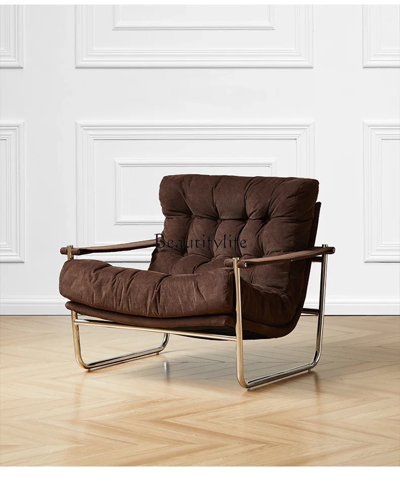 

12Nordic retro single sofa chair simple small apartment family living room lazy chair