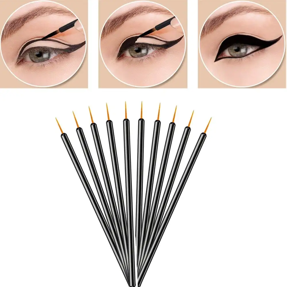 100 Pcs Disposable Eyeliner Makeup Brushes With Covers On the Hair Makeup Eye Liner Tools Wands Applicator