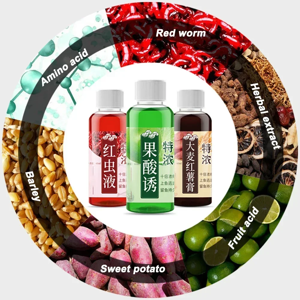 Fishing Feed Attractant 60ml 300ml Liquid Bait Carp Pesca Lure Blood Red Worm Fishy Smell Flavor Bite Activator Food Additive