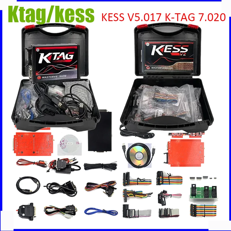Programador de ECU Europeo KTAG V7.020 V2.25 PCB Rojo, Puntos Ilimitados, Conectable a la Red, KESS V5.017 K-TAG 7.020, Ajuste OBD2