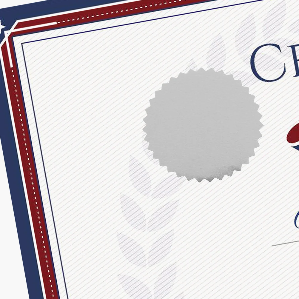 2 Rolls Stencil Sticker Certificate Medals Stickers Embossed Seals Glassine Paper Base Diploma Foil