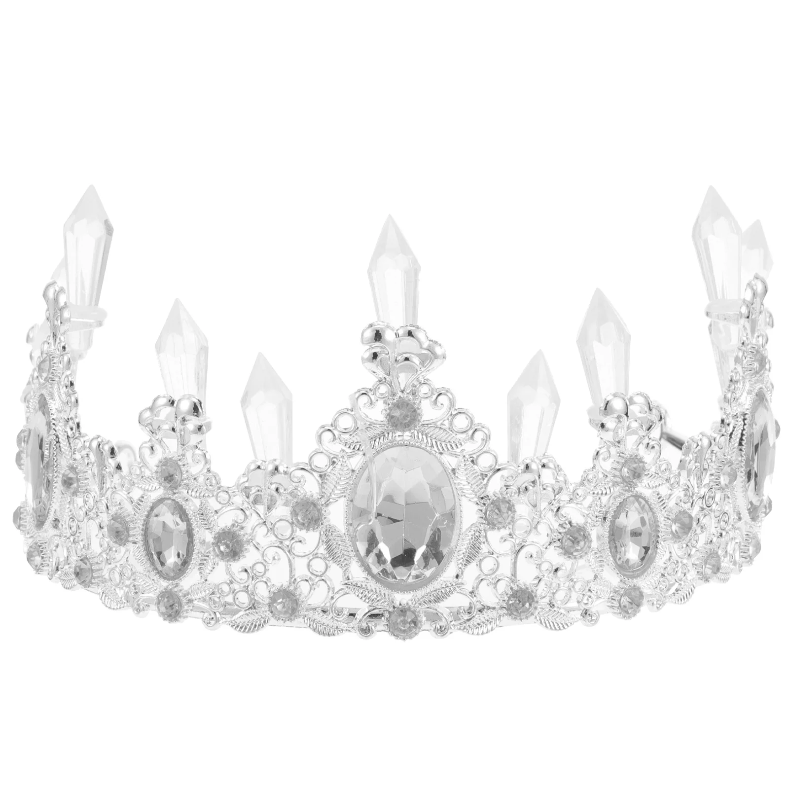 

Rhinestone Crown Wedding Bride Tiara Bridal Headband Women Girls Hair Accessory Lightweight Shine Prom Party Jewelry