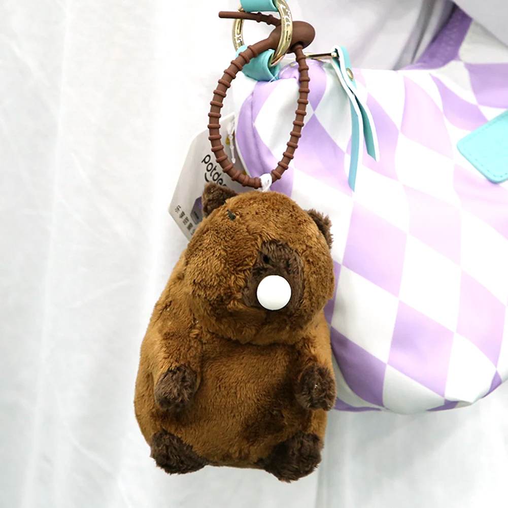Portachiavi in peluche Capibara con puntelli pendenti leggeri da appendere a bolle di compressione per la decorazione della borsa chiave